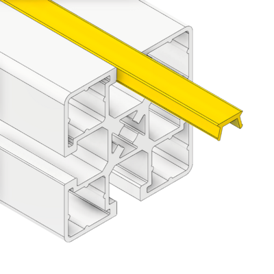 61-033-2 MODULAR SOLUTIONS PVC COVER PROFILE SHALLOW, YELLOW, 2M